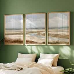 Soft Valley Poster Set, Neutral Landscape Wall Art, Abstract Prints - thumbnail 2