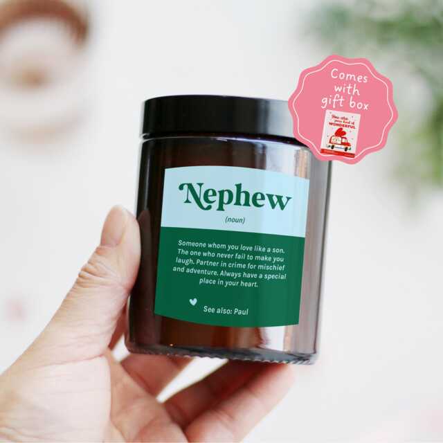 21st Birthday Gift For Nephew From Auntie - Thinking Of You Missing Personalized Candle - image 1