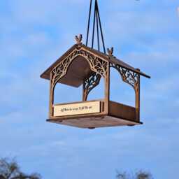 Birdfeeder For Patio & Garden Rustic Birdhouse Wood Bird House Bird Feeder Garden Decor - thumbnail 2