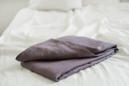 Natural Linen Bed Sheets/Queen Flat Linen Bedding Super King Size Bedding - thumbnail 1