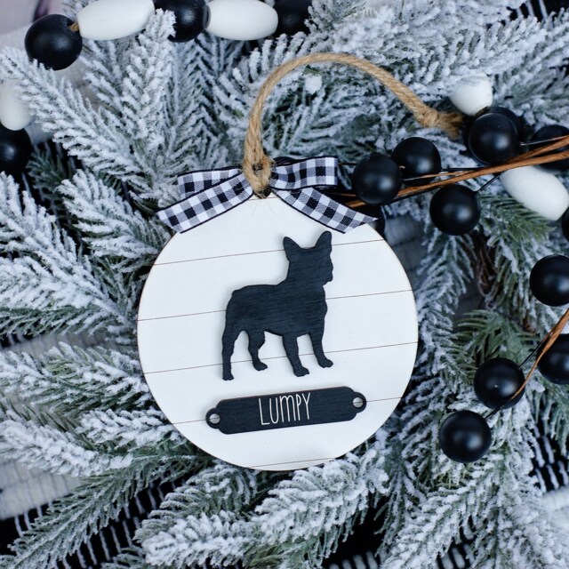 Farmhouse Christmas Ornament French Bulldog - Gift For Dog Owner Modern Holiday Decor Frenchie - image 1