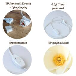 Plug in Flower Wall Sconce, Bedside Rustic Lamp With Cord, Farmhouse Sconce Light Wooden Elements, Cozy Lighting - thumbnail 4