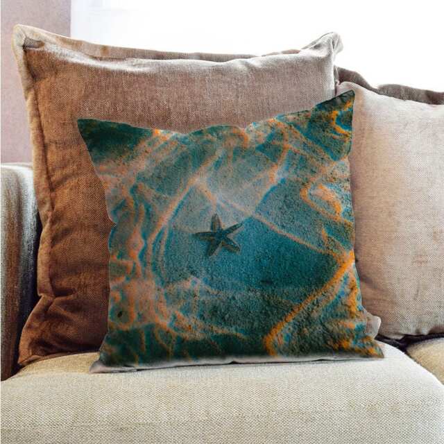 star Fish Under The Sea Outdoor Photography - Decorative Pillow Throw Cushion Fabric , Case Cover Or With Filling