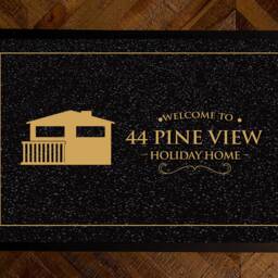 Personalised Holiday Home Door Mat - Black & Gold Static Caravan Decor - thumbnail 3