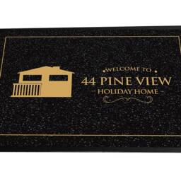 Personalised Holiday Home Door Mat - Black & Gold Static Caravan Decor - thumbnail 2