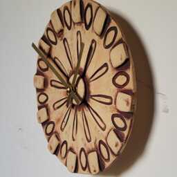 Hand Made Circular Round Matt Brown Natural Ceramic Wall Clock Quartz 20 cm Diam - thumbnail 2