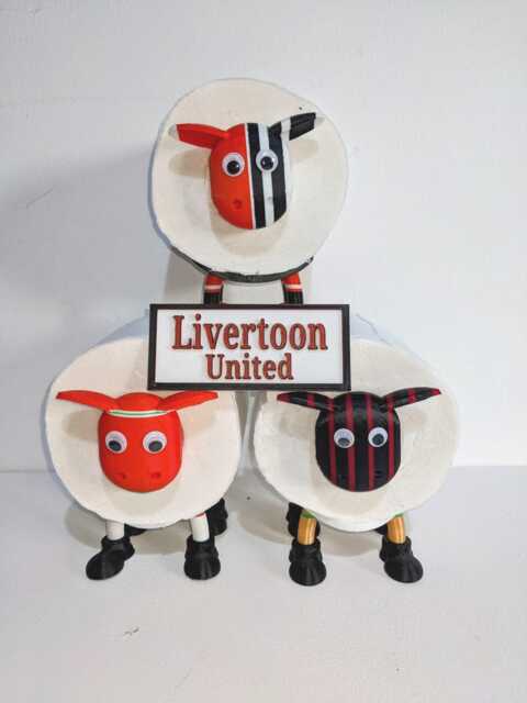 Custom Football Team Sheep Toilet Roll Holder Unique Soccer Fan Gift. Personalisable Team Colours Available. Any New Team, Use This Listing - image 1