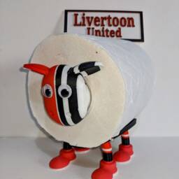 Custom Football Team Sheep Toilet Roll Holder Unique Soccer Fan Gift. Personalisable Team Colours Available. Any New Team, Use This Listing - thumbnail 2