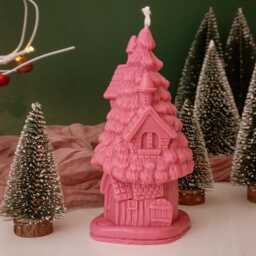 Christmas Tree Candle Handmade Soy Beeswax Festive Decor - thumbnail 2