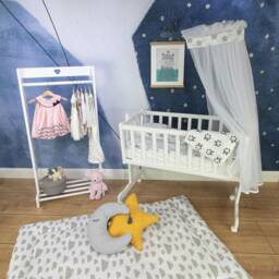 Puckdaddy Crawling Blanket Agnes 140x100cm With Cloud Pattern in White