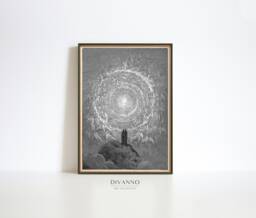 Dore Paradise Print, Heavenly Snow White Angels Rose Poster, Dante Gothic Halloween Gift, Dark Academia Wall Art, Digital Printable - thumbnail 1