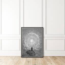Dore Paradise Print, Heavenly Snow White Angels Rose Poster, Dante Gothic Halloween Gift, Dark Academia Wall Art, Digital Printable - thumbnail 3