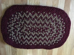 Beige, Maroon & Multi Oval Rug - thumbnail 1