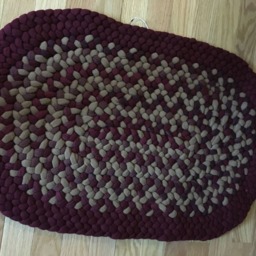 Beige, Maroon & Multi Oval Rug - thumbnail 2