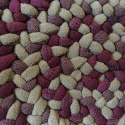 Beige, Maroon & Multi Oval Rug - thumbnail 3