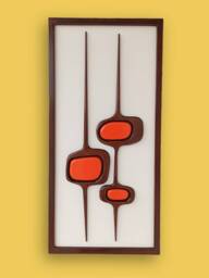 Mid Century Modern Wood Wall Art Handcarved Geometric Sculpture