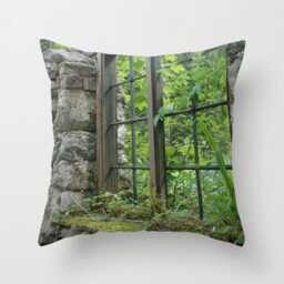 Window Of The Past, Pillow Or Cover Home Decoration, Green, Botanical, Wilderness, Architecture, Interior Design, Rustic - thumbnail 1