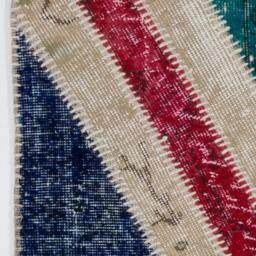 Union Jack Rug Patchwork British Flag Design, Hand-Knotted Turkish Wool - thumbnail 4