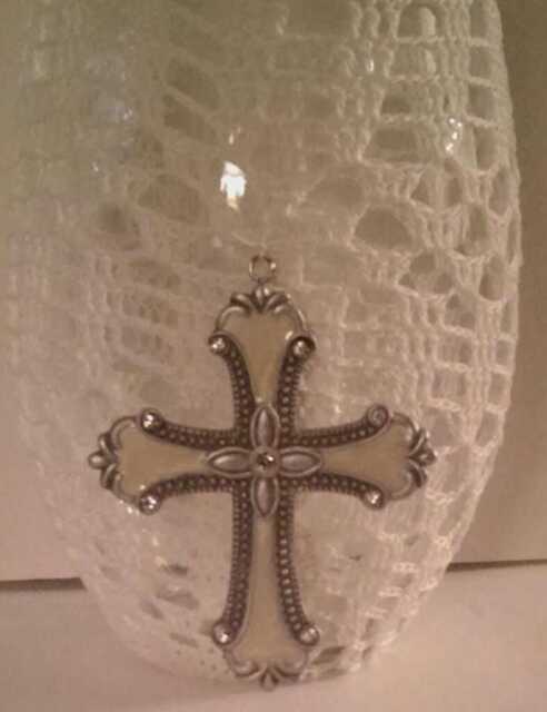Crochet Covered Glass Vase - image 1