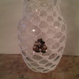 Crochet Covered Glass Vase - thumbnail 4
