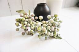 Life Like Berry, Faux Greenish Blush Christmas Decor, Wreath Filler, Artificial Table Flower, Wedding Bouquet Filler - thumbnail 1