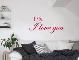Ps I Love You Wall Sticker, Stickers, Decal, Art, Decor, Quote Gift For Couples - thumbnail 1