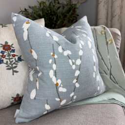 Blue Throw Pillow Cover, Willow Design Cushion Designer Romo Cover For Sofa Or Bed, Double Sided - thumbnail 1