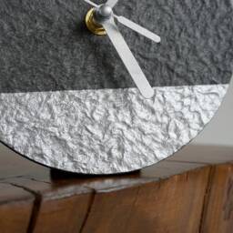 Recycled Paper Table Clock For Modern Minimalist Interior, Traditional 1st Wedding Anniversary Gift Couple, Eco Friendly - thumbnail 3