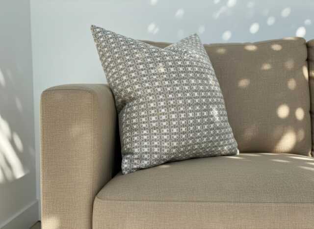 Beige White Neutral Woven Pillow Cover, Modern Farmhouse Cushion For Sofa Couch Bed - image 1