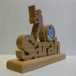 Personalized Softball Desk Clock, Female Batter, Customized With Player's Name - thumbnail 2