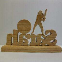 Personalized Softball Desk Clock, Female Batter, Customized With Player's Name - thumbnail 3