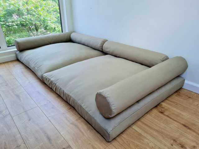 "Hemp Cotton Custom Made Set Of Cushions Two 38""x38""x3"" - 97x97x8cm, Bolsters 38""x5.9"" - 97x15 cm & 32.1""x5.9" - image 1