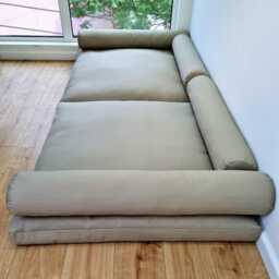 "Hemp Cotton Custom Made Set Of Cushions Two 38""x38""x3"" - 97x97x8cm, Bolsters 38""x5.9"" - 97x15 cm & 32.1""x5.9" - thumbnail 2
