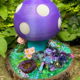 Faerie Stag Druid Mushroom Lamp Diorama UK Plug 18.5cm X 15.5cm - thumbnail 2