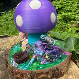 Faerie Stag Druid Mushroom Lamp Diorama UK Plug 18.5cm X 15.5cm - thumbnail 3