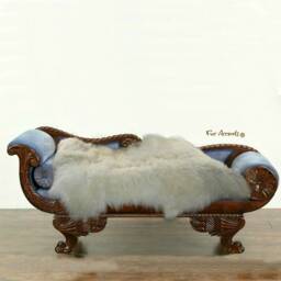 Faux Sheepskin Pelt Rug, Shaggy White Accent Rustic Cabin Decor - thumbnail 2