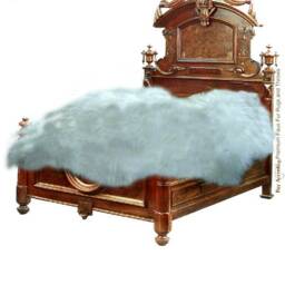 Faux Sheepskin Pelt Rug, Shaggy White Accent Rustic Cabin Decor - thumbnail 3