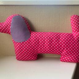 Dog Cushion Dachshund Perfect Gift For Lover Fun Owner Pink Dotty Decor Room - thumbnail 2