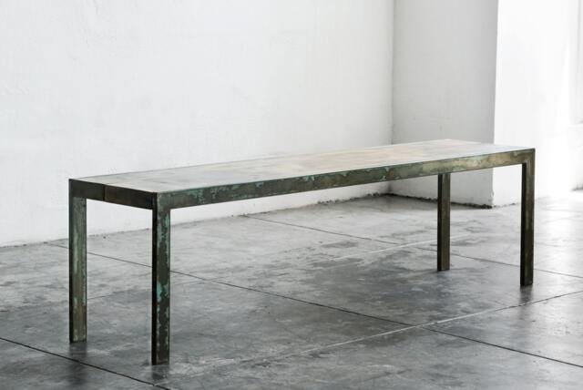 Rustic Steel & Alder Wood Bench Custom Made To Order By Rehab Vintage Interiors, Free U.s. Shipping - image 1