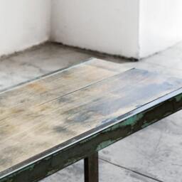 Rustic Steel & Alder Wood Bench Custom Made To Order By Rehab Vintage Interiors, Free U.s. Shipping - thumbnail 2
