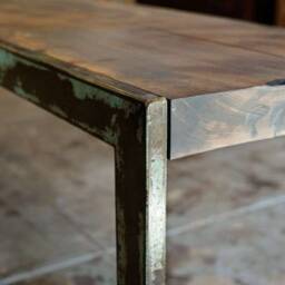 Rustic Steel & Alder Wood Bench Custom Made To Order By Rehab Vintage Interiors, Free U.s. Shipping - thumbnail 3