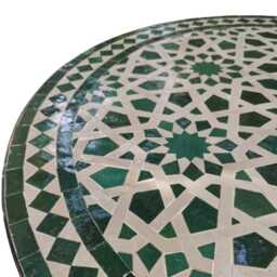 Handmade Zellige Mosaic Dining Table Custom Outdoor-Indoor Patio Table - thumbnail 2