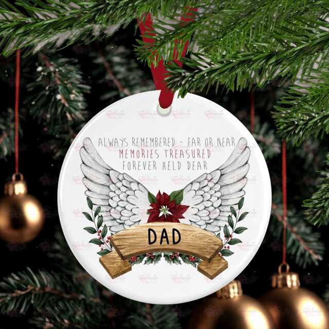 Memory in Heaven Christmas Personalised Bauble - Dad Mum Son Daughter Gift Keepsake Present Stocking Filler