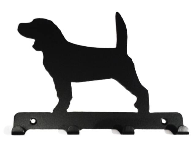 Beagle Silhouette Key Hook Rack - Metal Wall Art