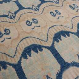 7x8 Ft Natural Afghan Rug, Blue Beige Hand Knotted Veg Dyes Wool Tribal Area Oriental Turkmen Gabbeh Living Room 6'7x7'9 - thumbnail 4