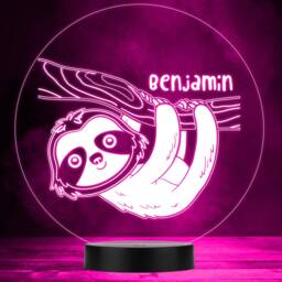 Cute Sloth On A Branch Colour Changing Led Lamp Personalised Gift Night Light - Bedroom - thumbnail 1