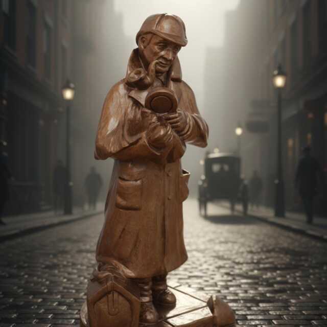 Sherlock Holmes Detective, Standing Figurine, Antique Bronze Finish, 6.5 Inch Tall, For The Office Or Home - image 1