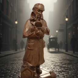 Sherlock Holmes Detective, Standing Figurine, Antique Bronze Finish, 6.5 Inch Tall, For The Office Or Home - thumbnail 1