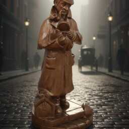 Sherlock Holmes Detective, Standing Figurine, Antique Bronze Finish, 6.5 Inch Tall, For The Office Or Home - thumbnail 2