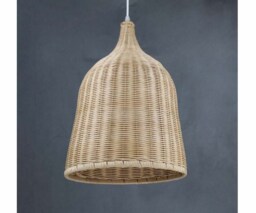 "Handwoven Rattan Ceiling Light, Rustic Pendant Light, Lampshade W11"" X H15.7"